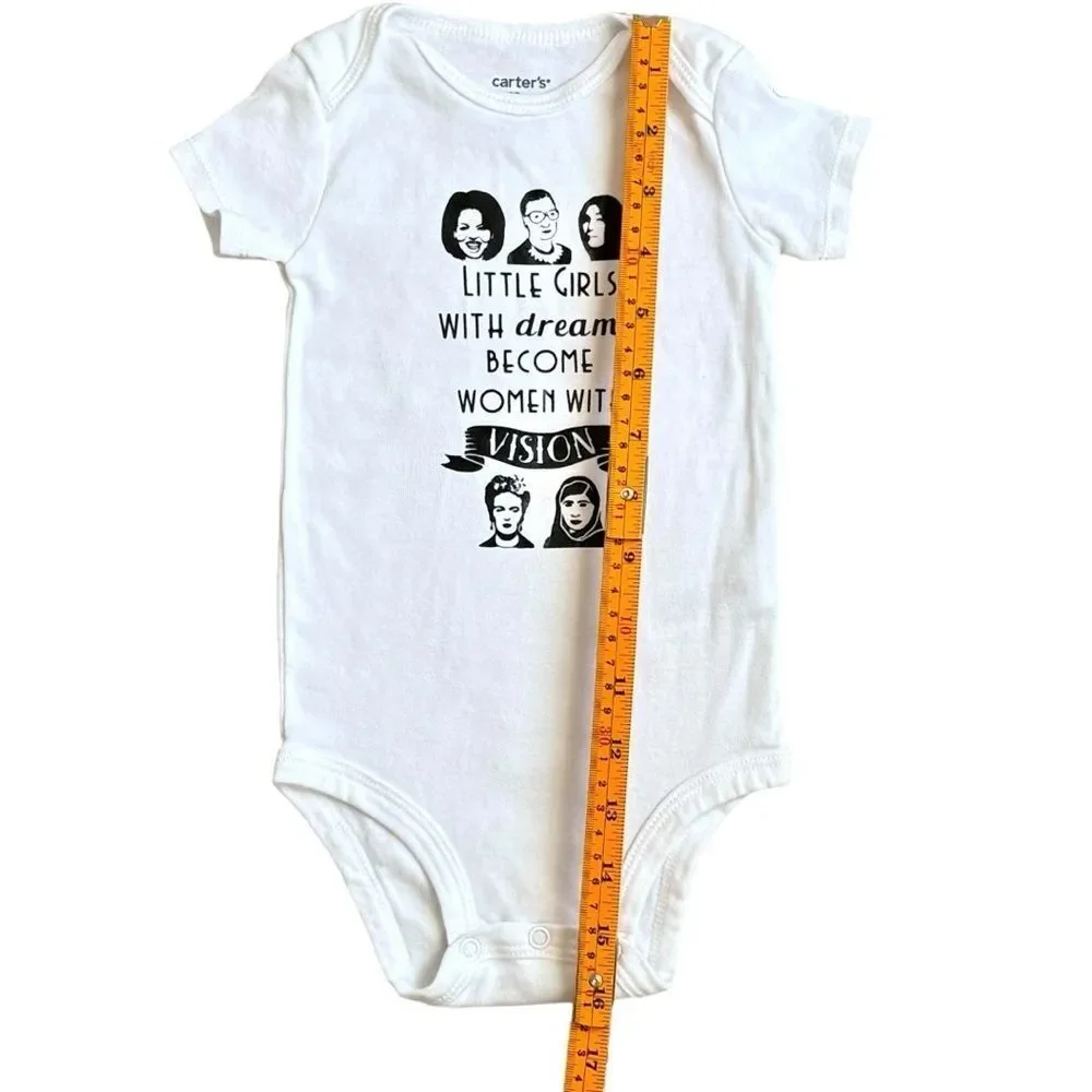 Carter’s Baby Short Sleeve Women With Vision White & Black Onesie. 12 Months.